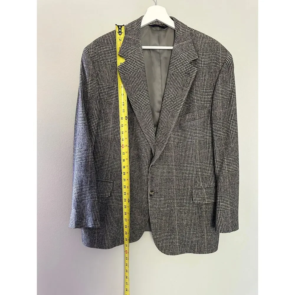 Vintage Brooks Brothers Plaid Camel Hair Sport Coat size 44 short